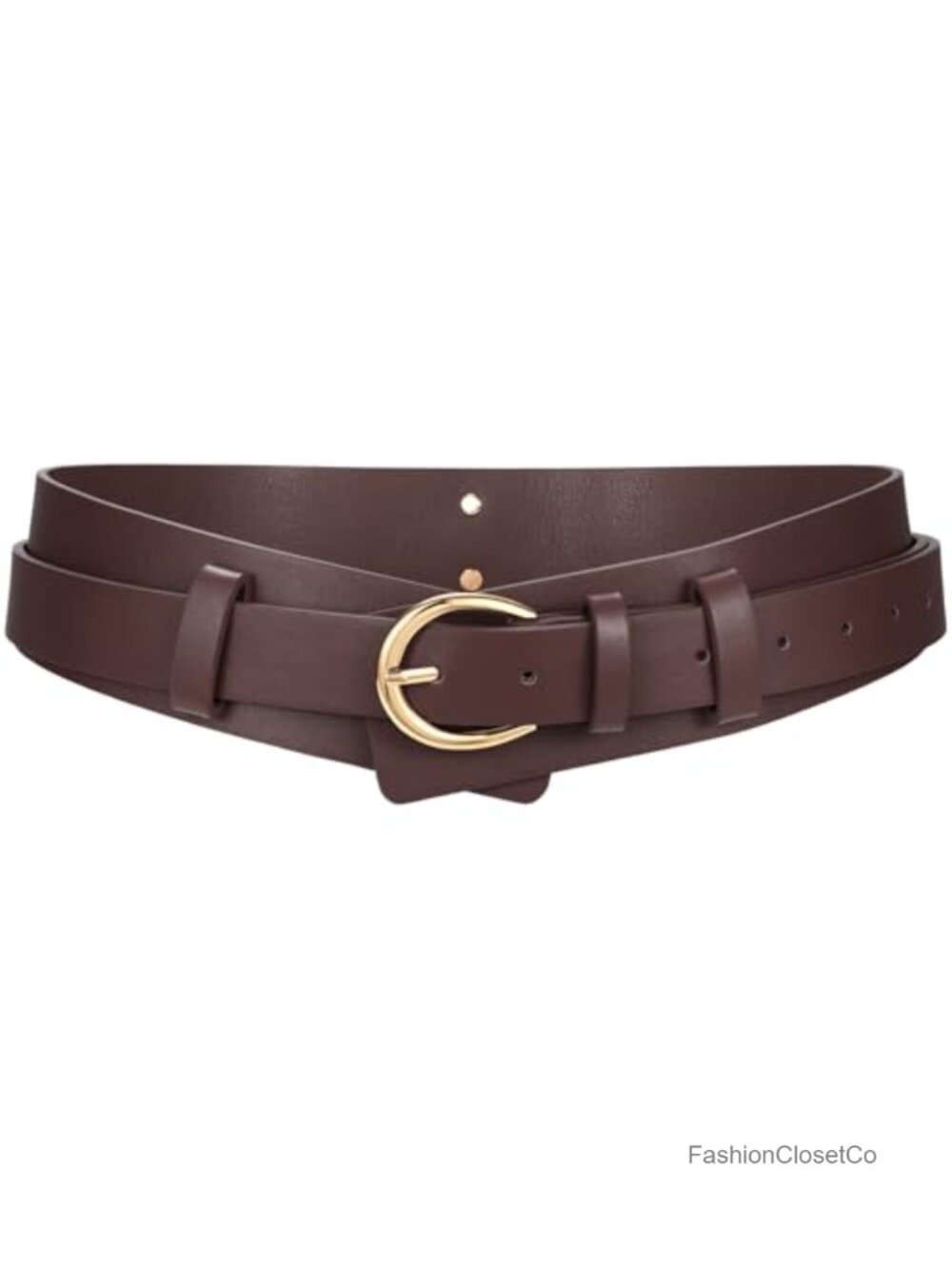 Women's 2-in-1 Wide PU Leather Belt with Alloy Buckle